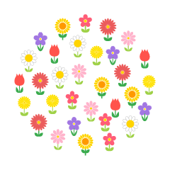 Cute Wildflowers Circle