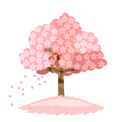 Cute Cherry Blossom Tree with Falling Petals