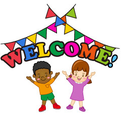 Children WELCOME with Party Flag